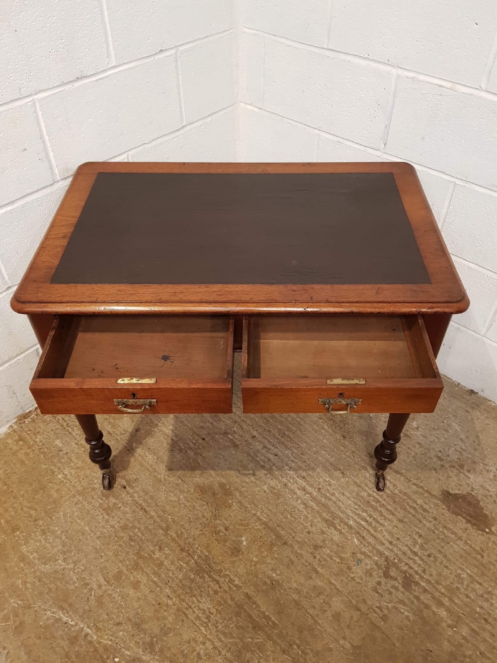 ANTIQUE VICTORIAN MAHOGANY WRITING TABLE C1880 View III