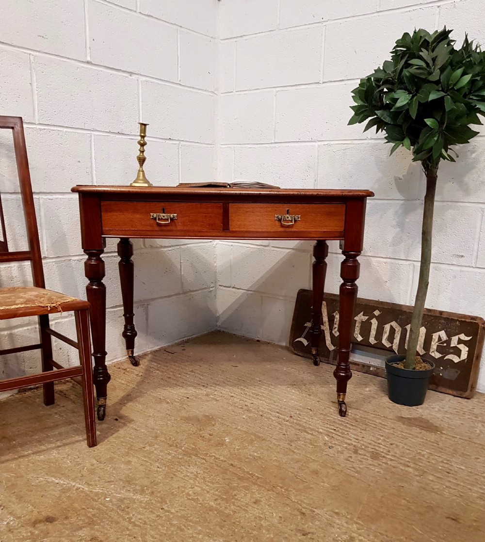 ANTIQUE VICTORIAN MAHOGANY WRITING TABLE C1880 View V