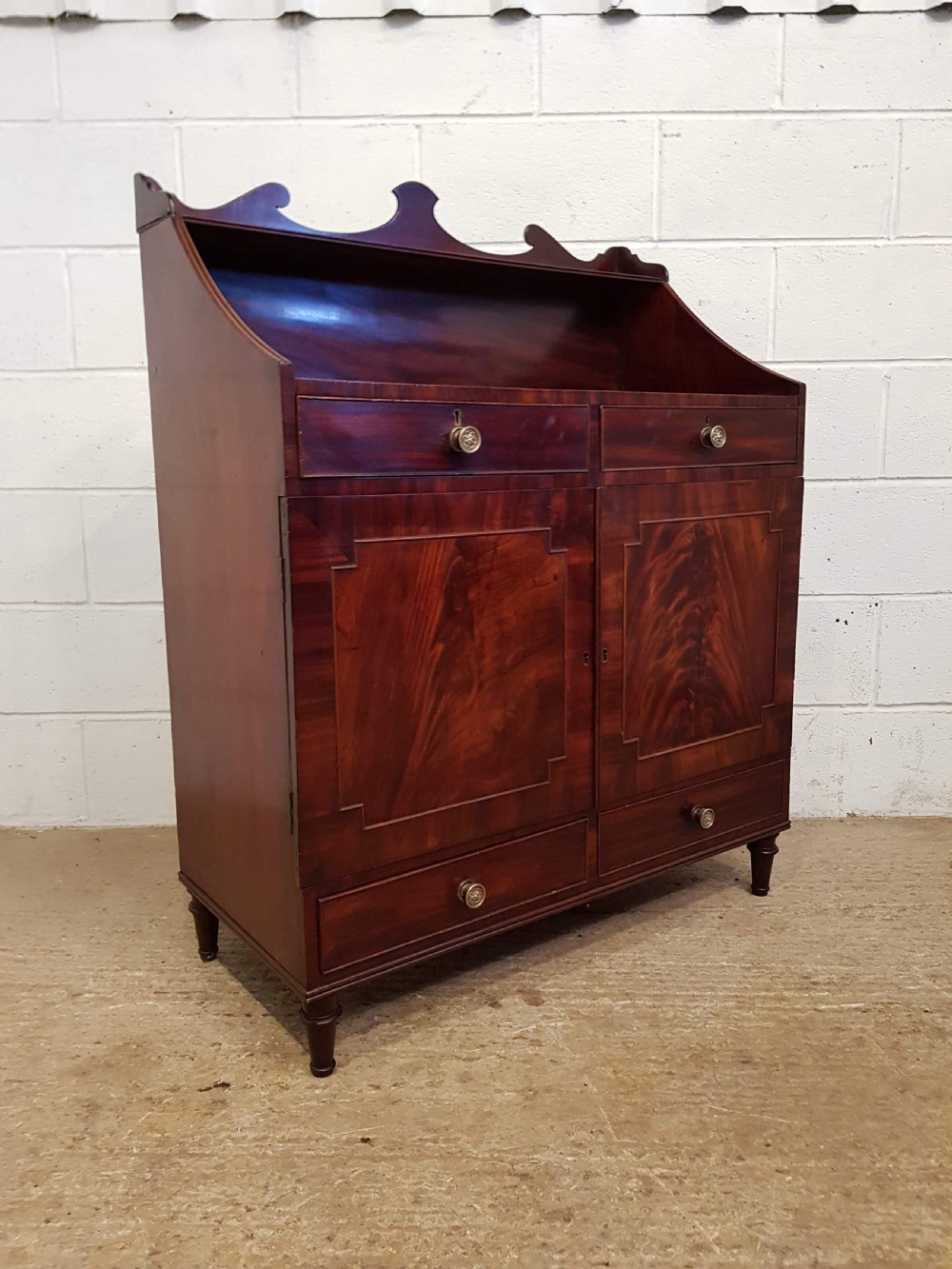 ANTIQUE REGENCY FLAMED MAHOGANY CHIFFONIER C1820 View VI