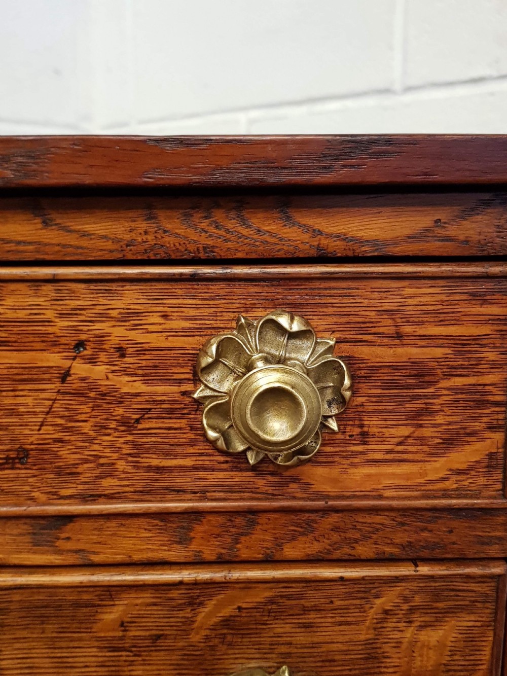 ANTIQUE REGENCY TALL NARROW OAK CHEST OF DRAWERS C1820 View II