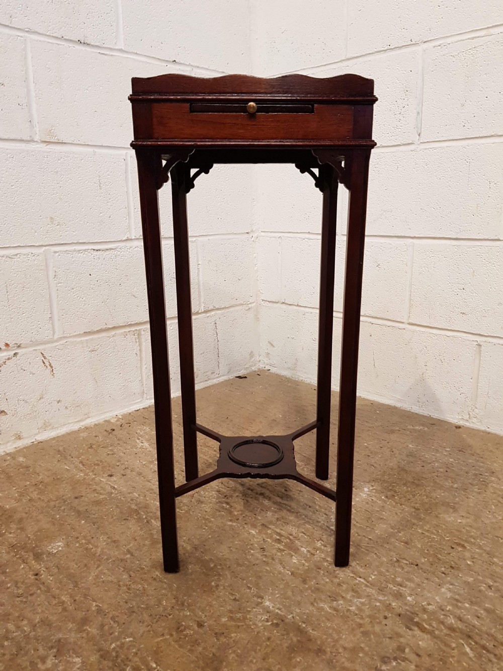 ANTIQUE PAIR EDWARDIAN CHIPPENDALE CUBAN MAHOGANY NIGHT STANDS C1900 View IV