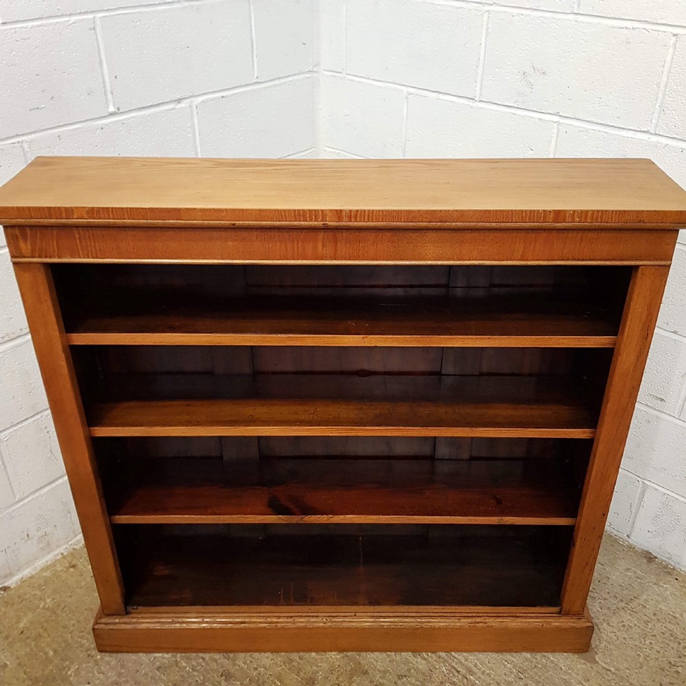 ANTIQUE LATE VICTORIAN GOLDEN OAK OPEN BOOKCASE C1890 View IV