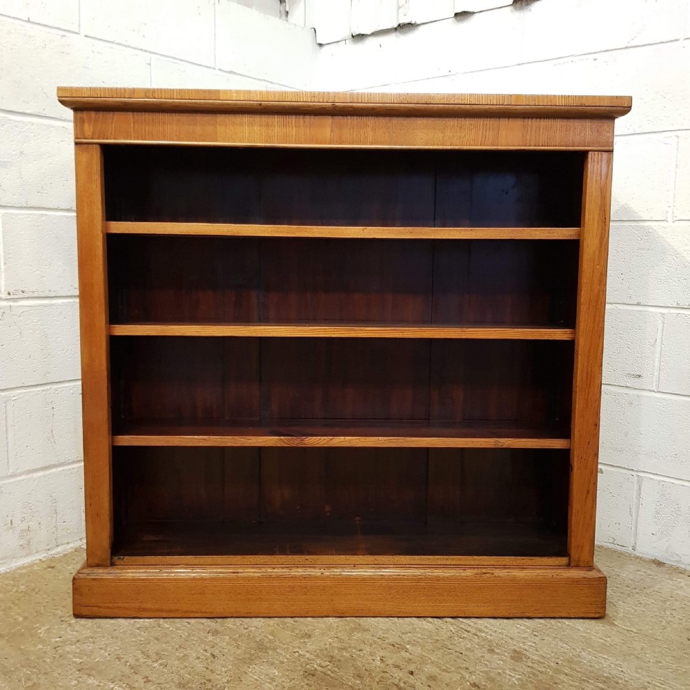 ANTIQUE LATE VICTORIAN GOLDEN OAK OPEN BOOKCASE C1890 View VI