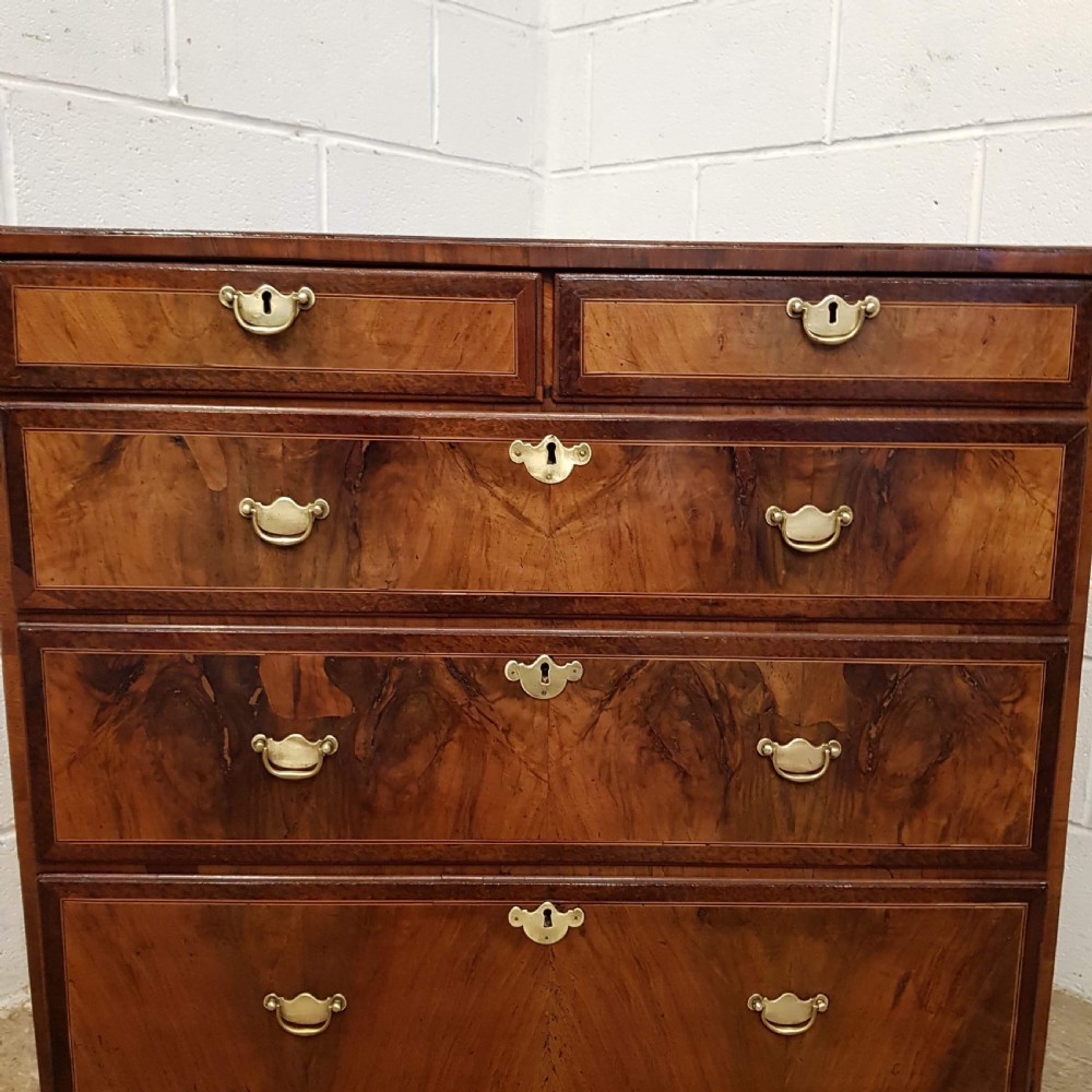 ANTIQUE LATE 18TH CENTURY PERIOD BURR WALNUT CHEST OF DRAWERS C1780 View IV