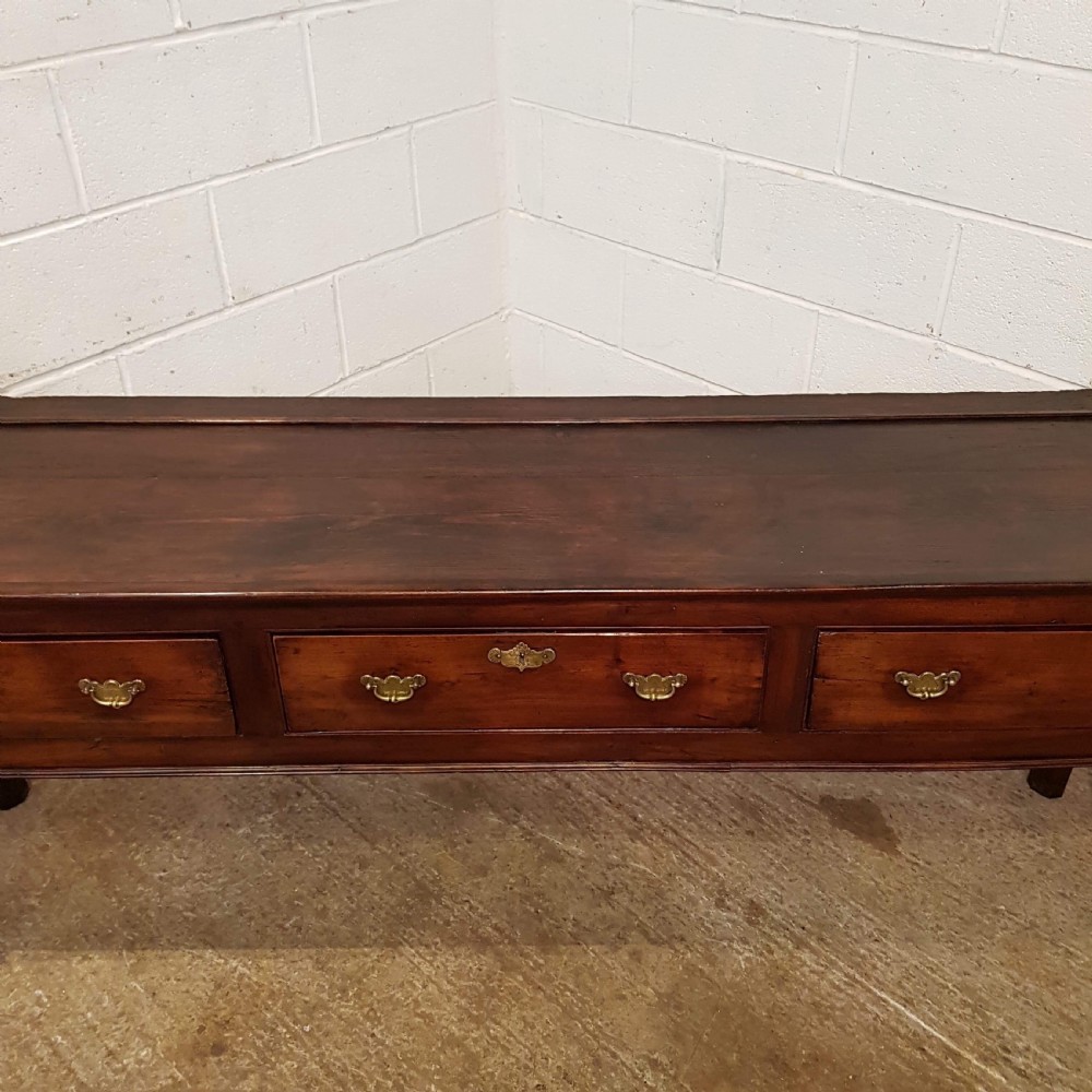 ANTIQUE 18TH CENTURY PERIOD OAK & YEW DRESS BASE SIDEBOARD C1760 View II