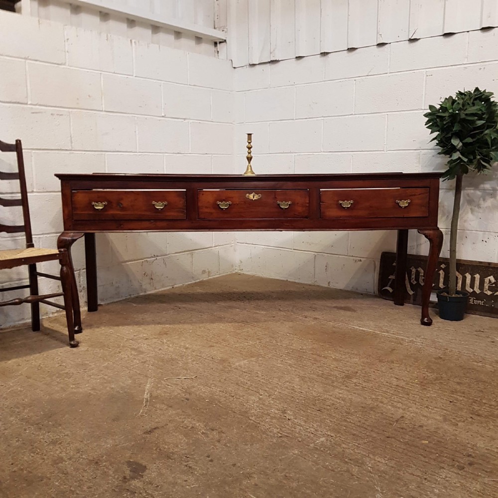 ANTIQUE 18TH CENTURY PERIOD OAK & YEW DRESS BASE SIDEBOARD C1760 View III