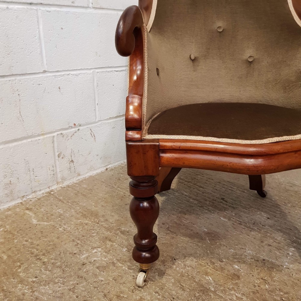  ANTIQUE WILLIAM 1V MAHOGANY TUB LIBRARY CHAIR C1830 View III