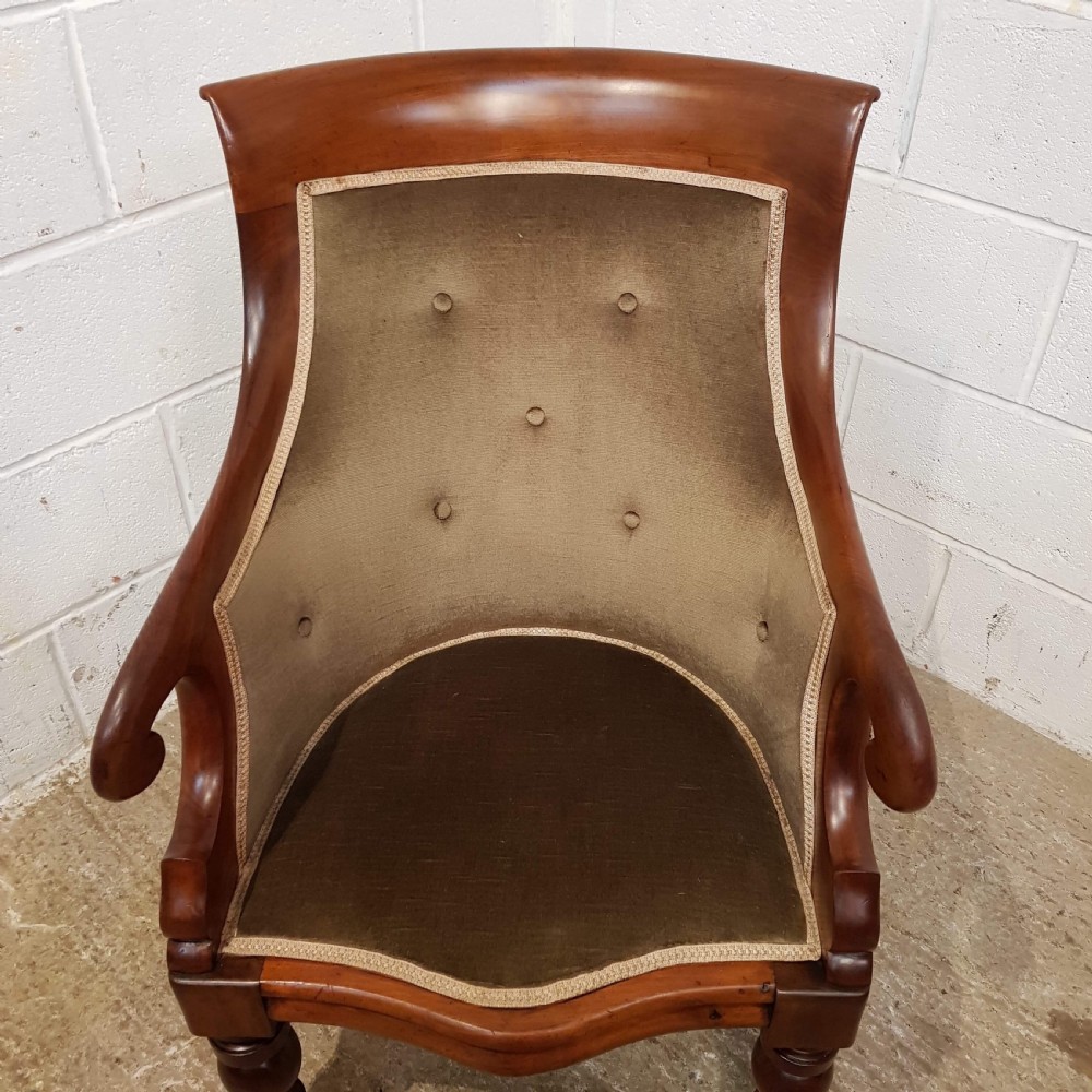  ANTIQUE WILLIAM 1V MAHOGANY TUB LIBRARY CHAIR C1830 View VIII