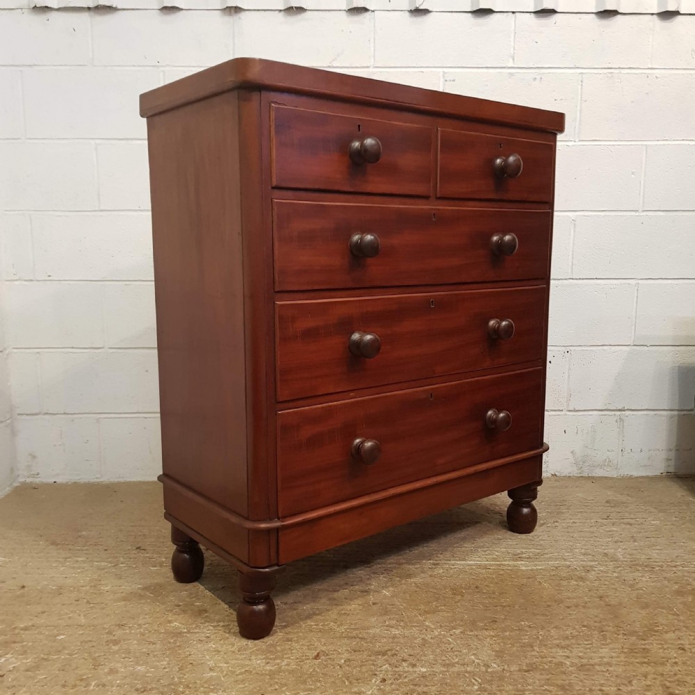 ANTIQUE VICTORIAN MAHOGANY CHEST OF DRAWERS C1880 View III