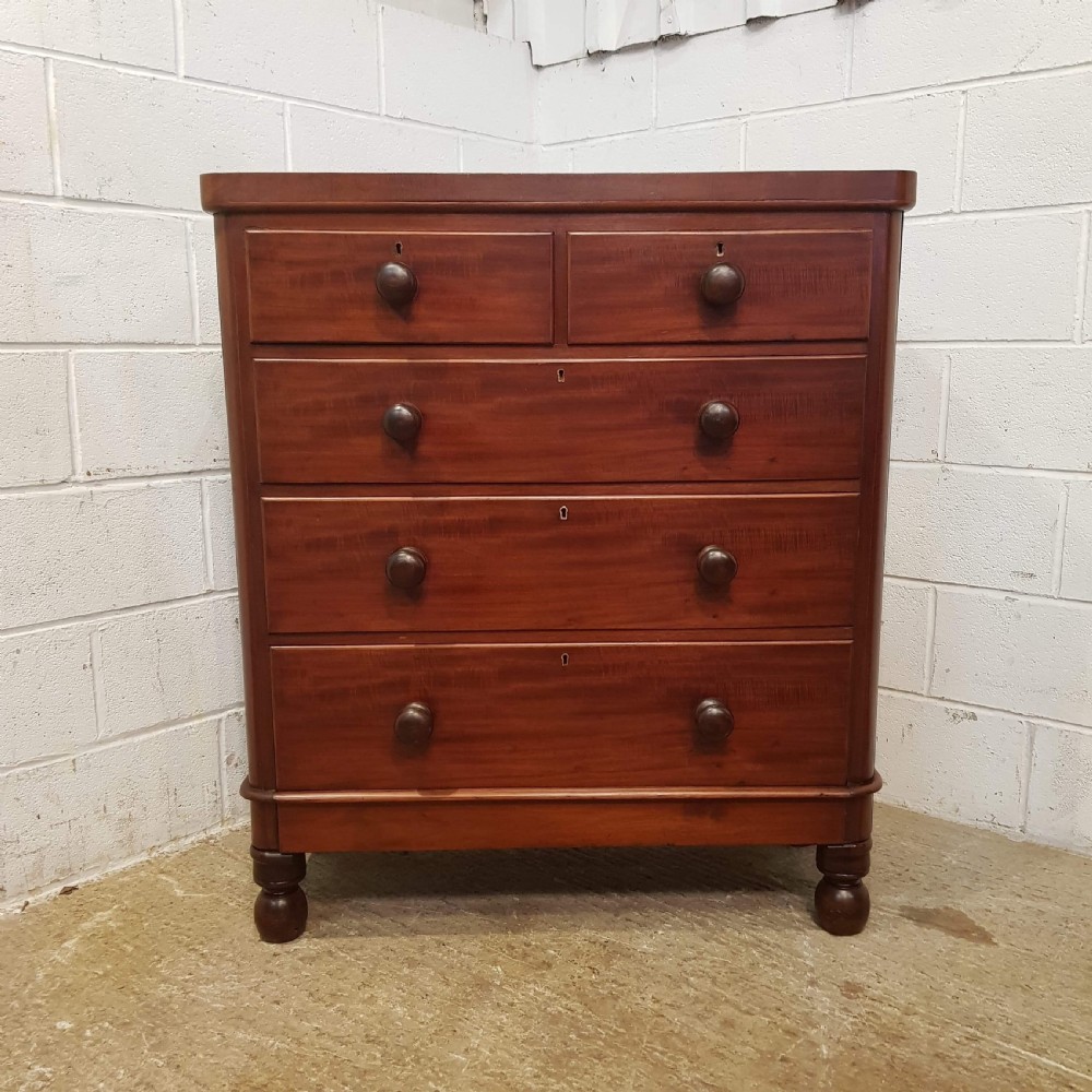 ANTIQUE VICTORIAN MAHOGANY CHEST OF DRAWERS C1880 View V