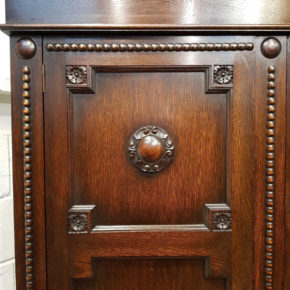 ANTIQUE EDWARDIAN OAK TRIPLE WARDROBE C1900 View VII