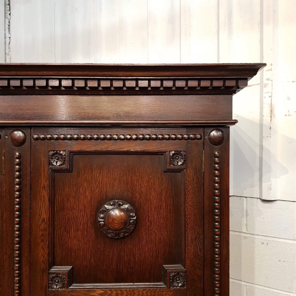 ANTIQUE EDWARDIAN OAK TRIPLE WARDROBE C1900 View VIII