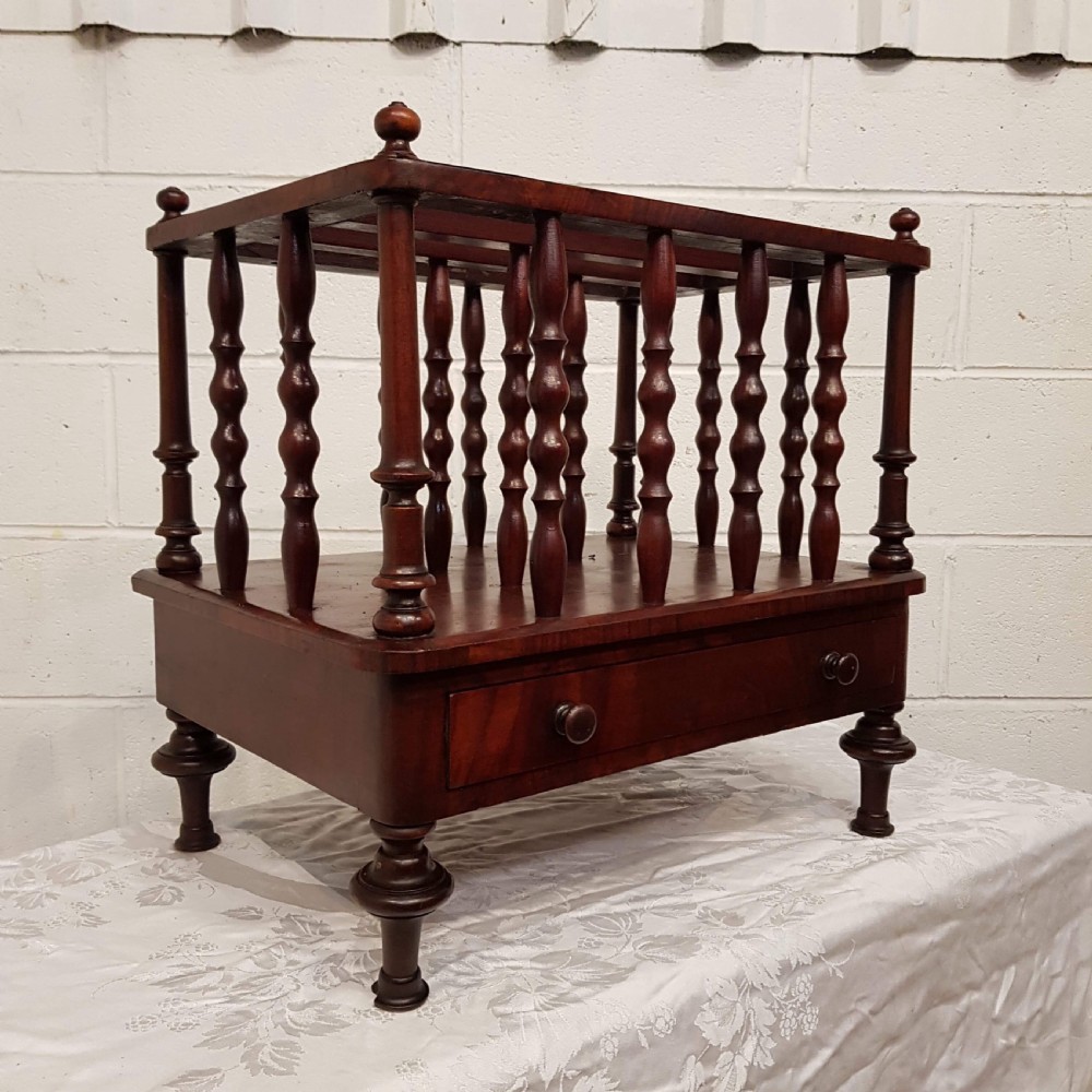 ANTIQUE EARLY VICTORIAN MAHOGANY CANTERBURY C1840