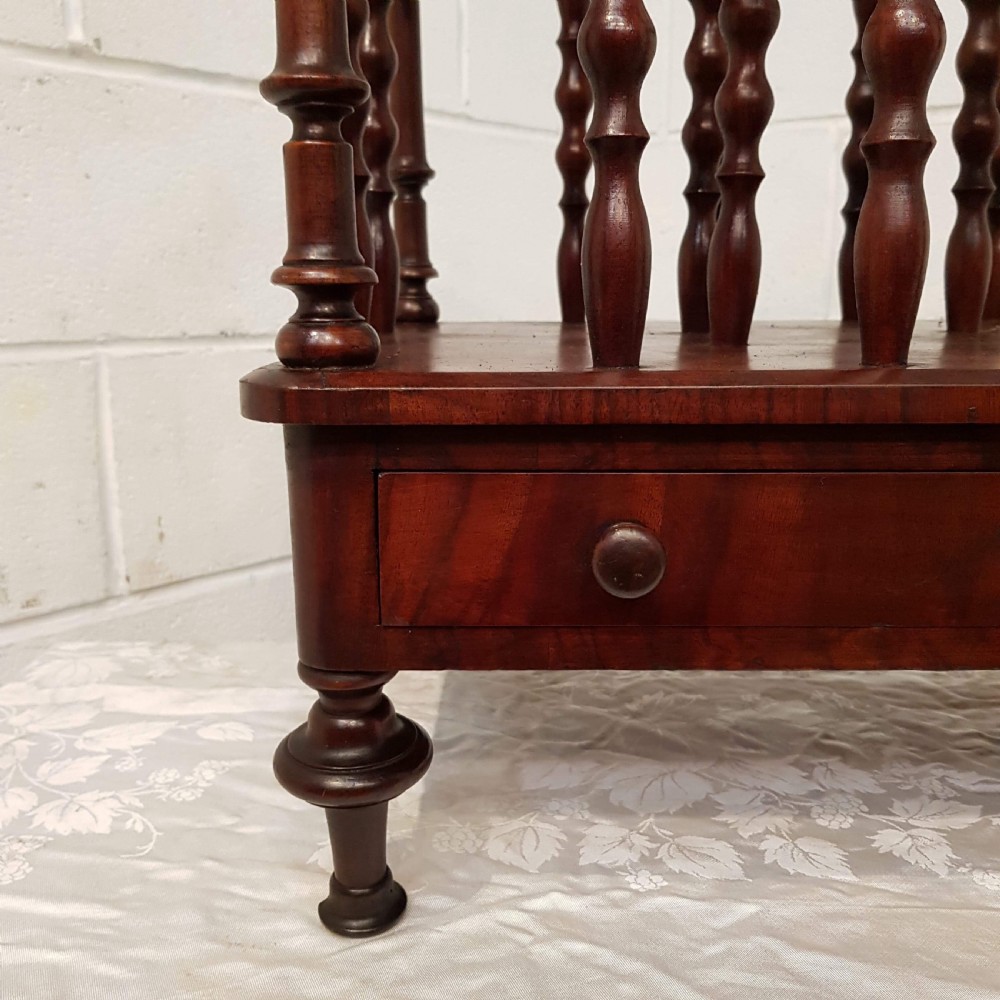 ANTIQUE EARLY VICTORIAN MAHOGANY CANTERBURY C1840 View II