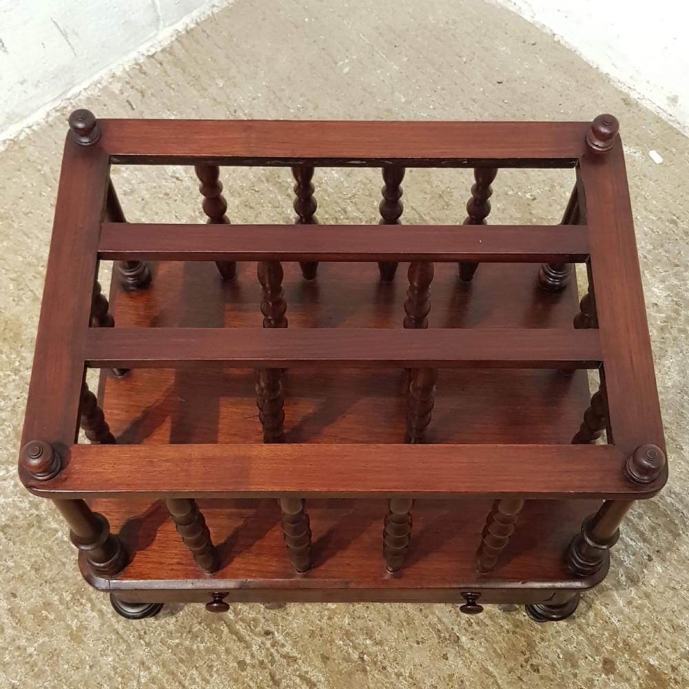 ANTIQUE EARLY VICTORIAN MAHOGANY CANTERBURY C1840 View III