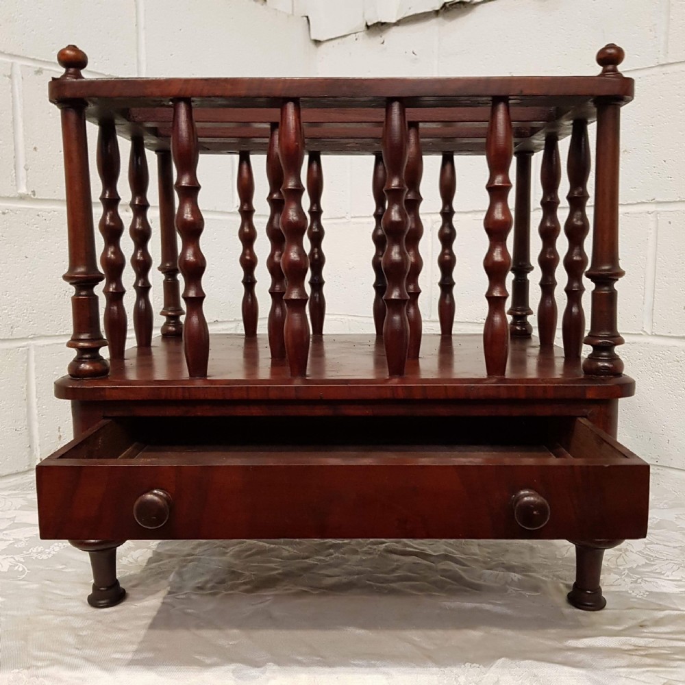 ANTIQUE EARLY VICTORIAN MAHOGANY CANTERBURY C1840 View IV