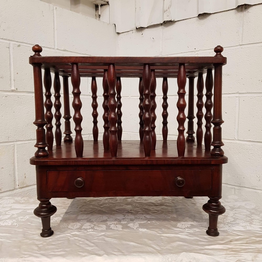 ANTIQUE EARLY VICTORIAN MAHOGANY CANTERBURY C1840 View V