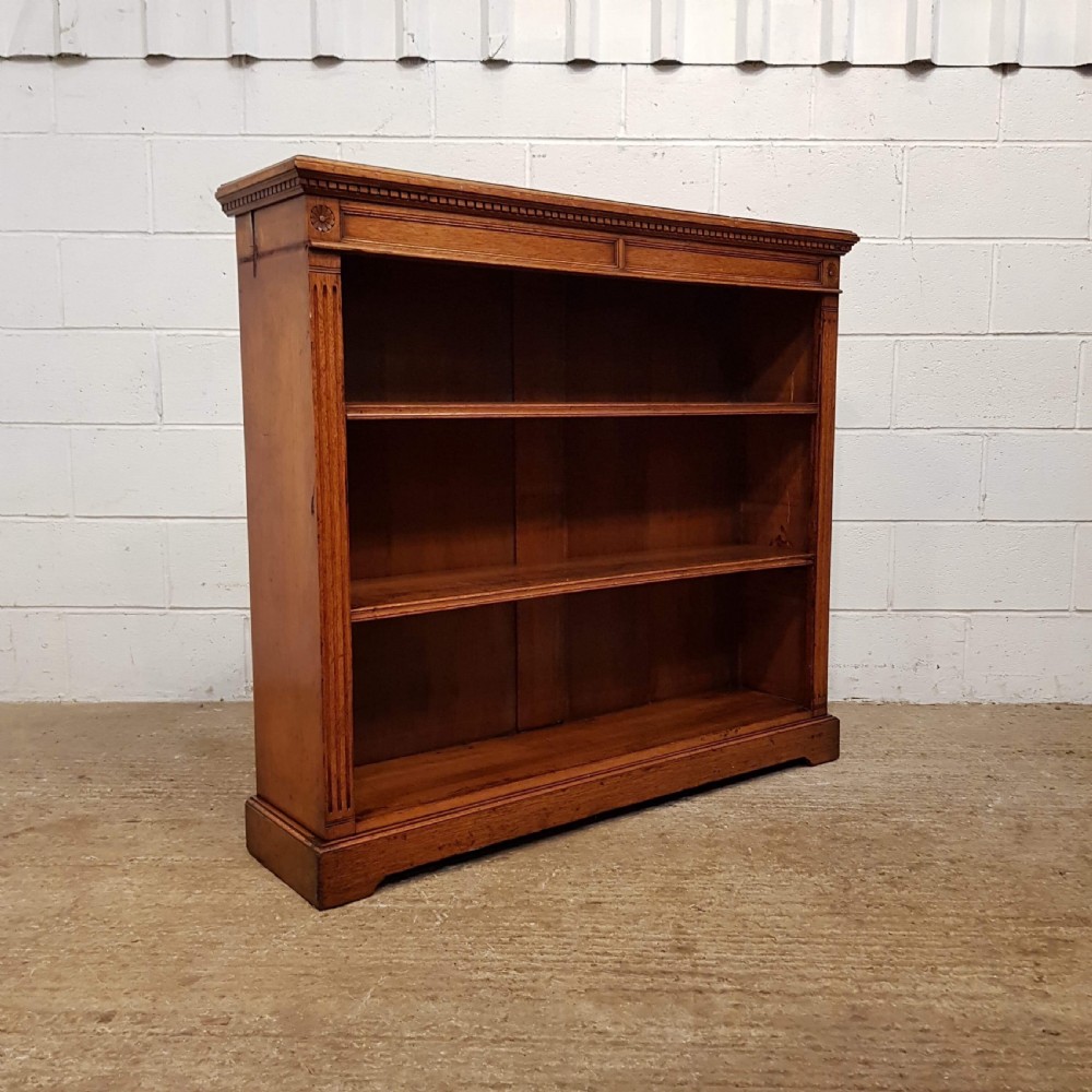 ANTIQUE VICTORIAN OAK OPEN BOOKCASE C1880 View IV