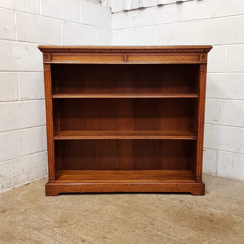 ANTIQUE VICTORIAN OAK OPEN BOOKCASE C1880 View VI