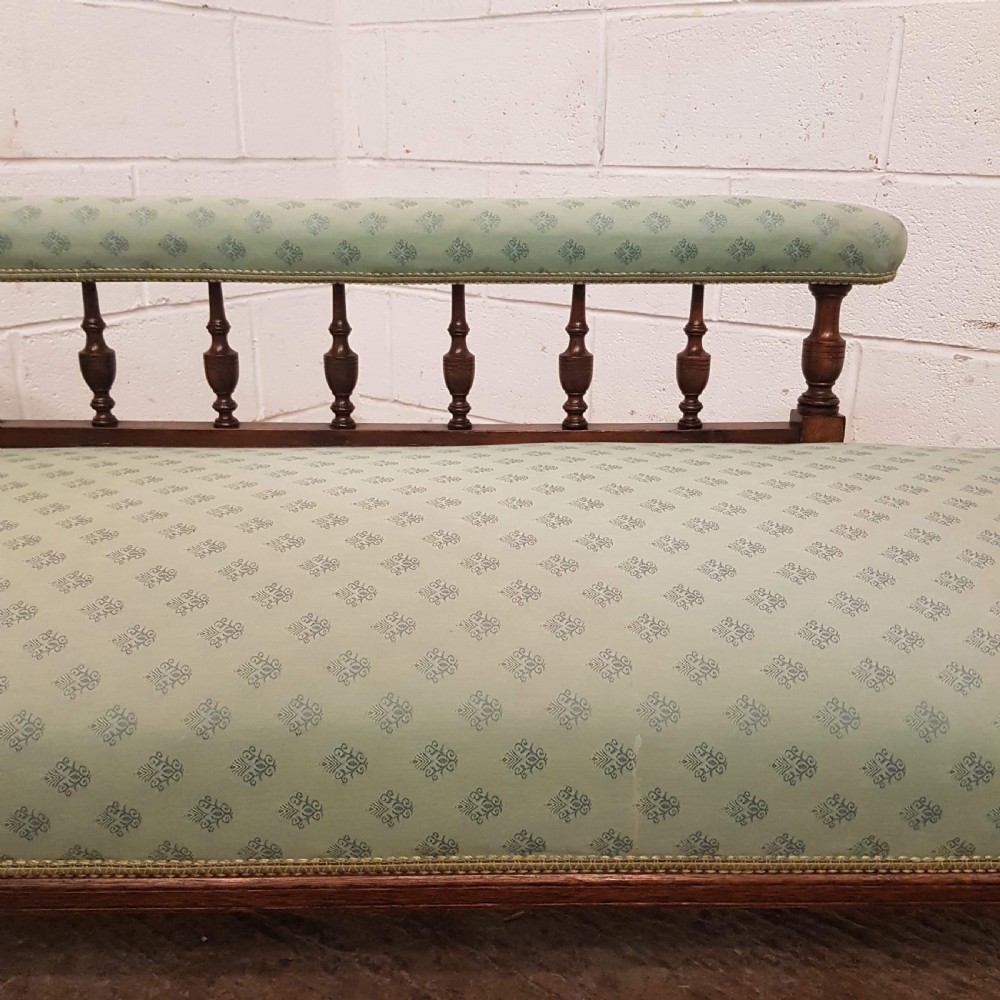 ANTIQUE ART NOUVEAU MAHOGANY CHAISE LONGUE C1890 View V