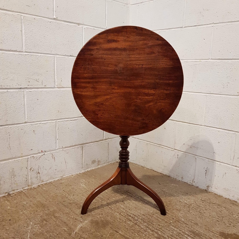 ANTIQUE REGENCY MAHOGANY TILT TOP CIRCULAR TRIPOD  TABLE C1820