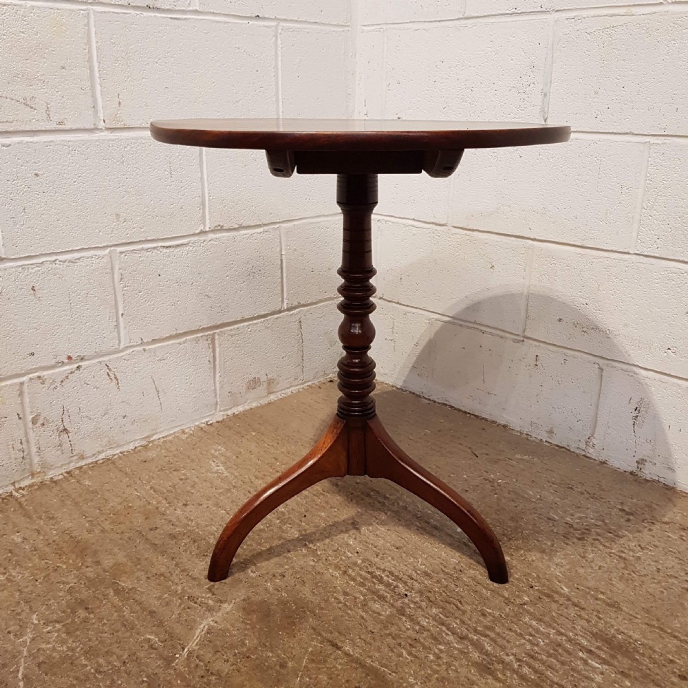 ANTIQUE REGENCY MAHOGANY TILT TOP CIRCULAR TRIPOD  TABLE C1820 View IV