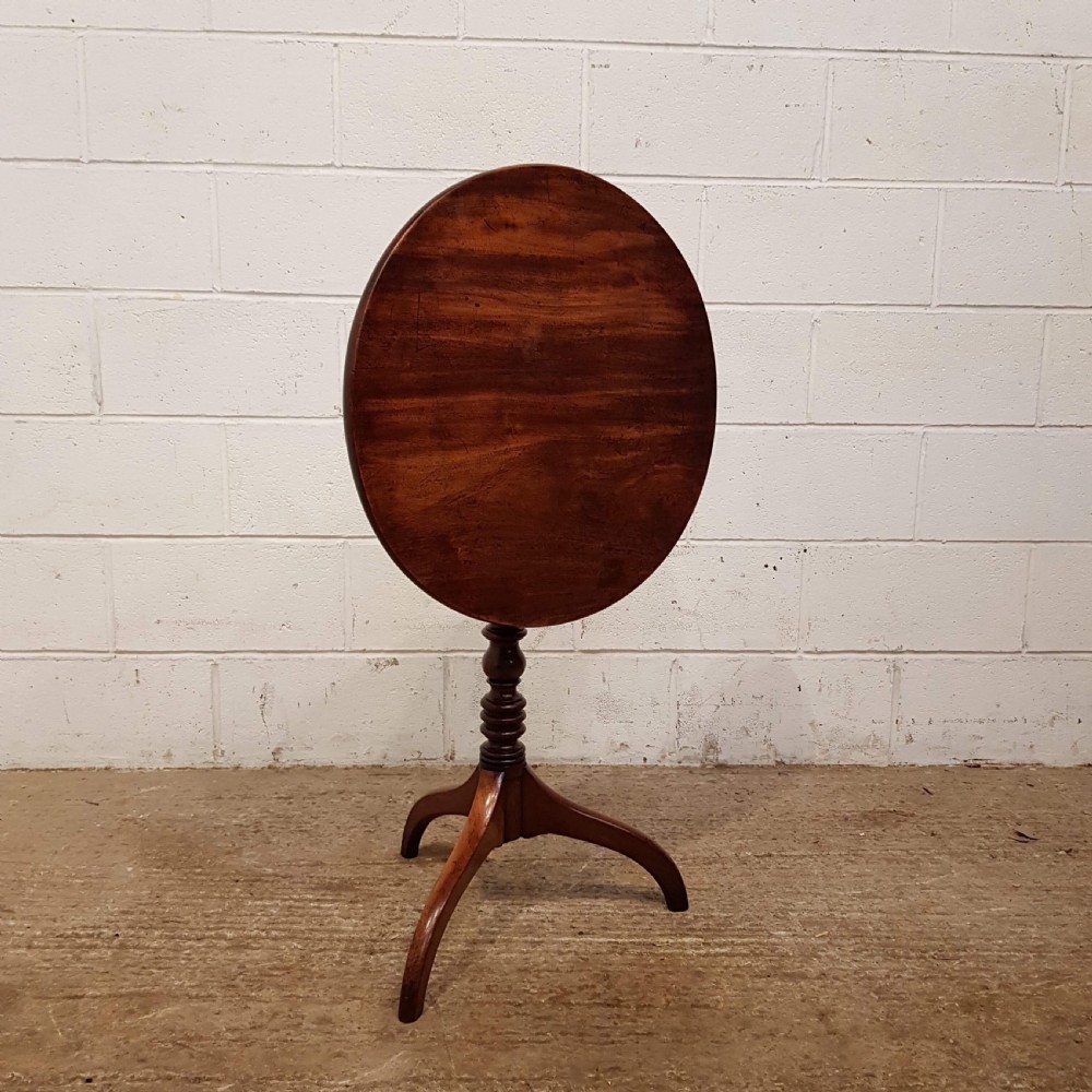 ANTIQUE REGENCY MAHOGANY TILT TOP CIRCULAR TRIPOD  TABLE C1820 View V