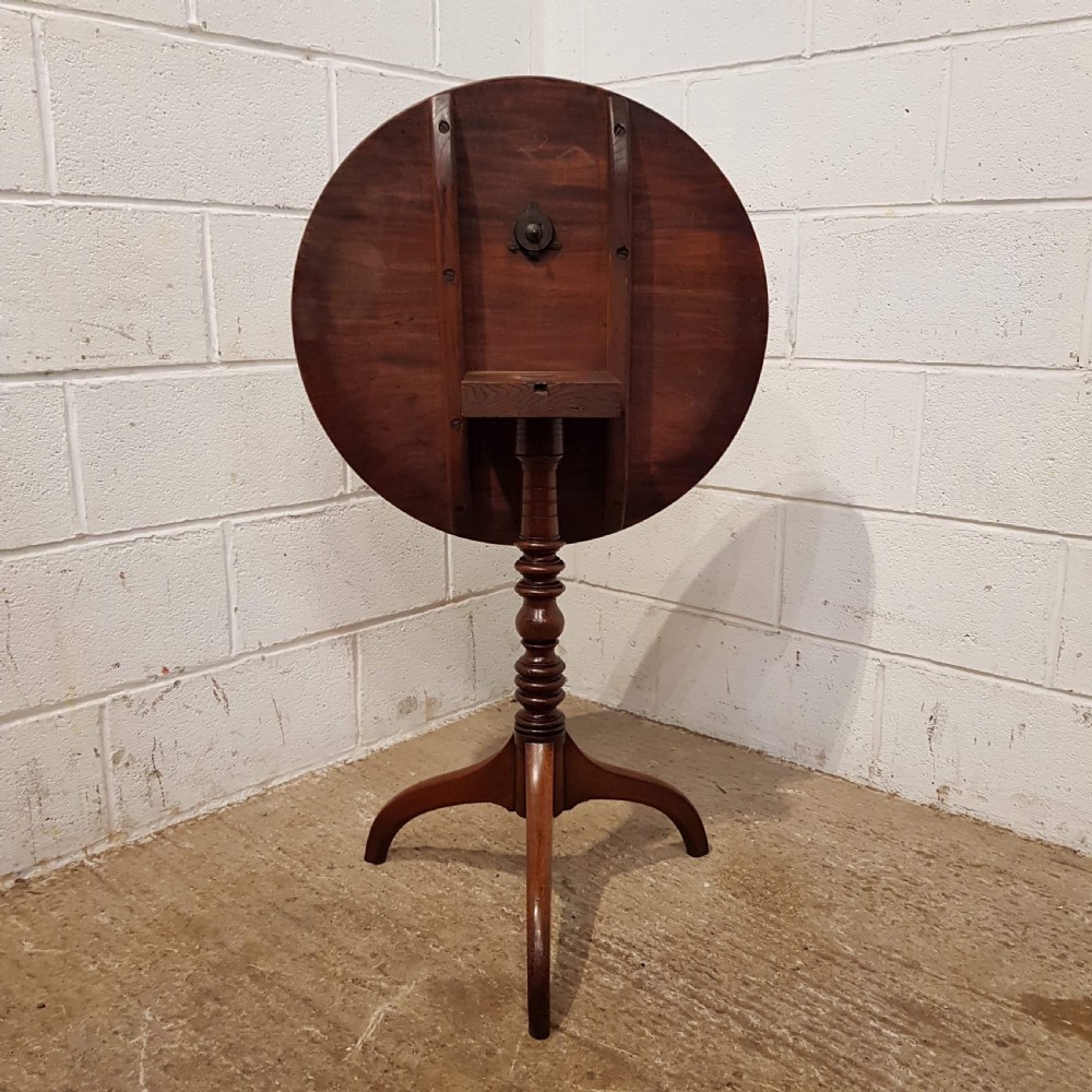 ANTIQUE REGENCY MAHOGANY TILT TOP CIRCULAR TRIPOD  TABLE C1820 View VI