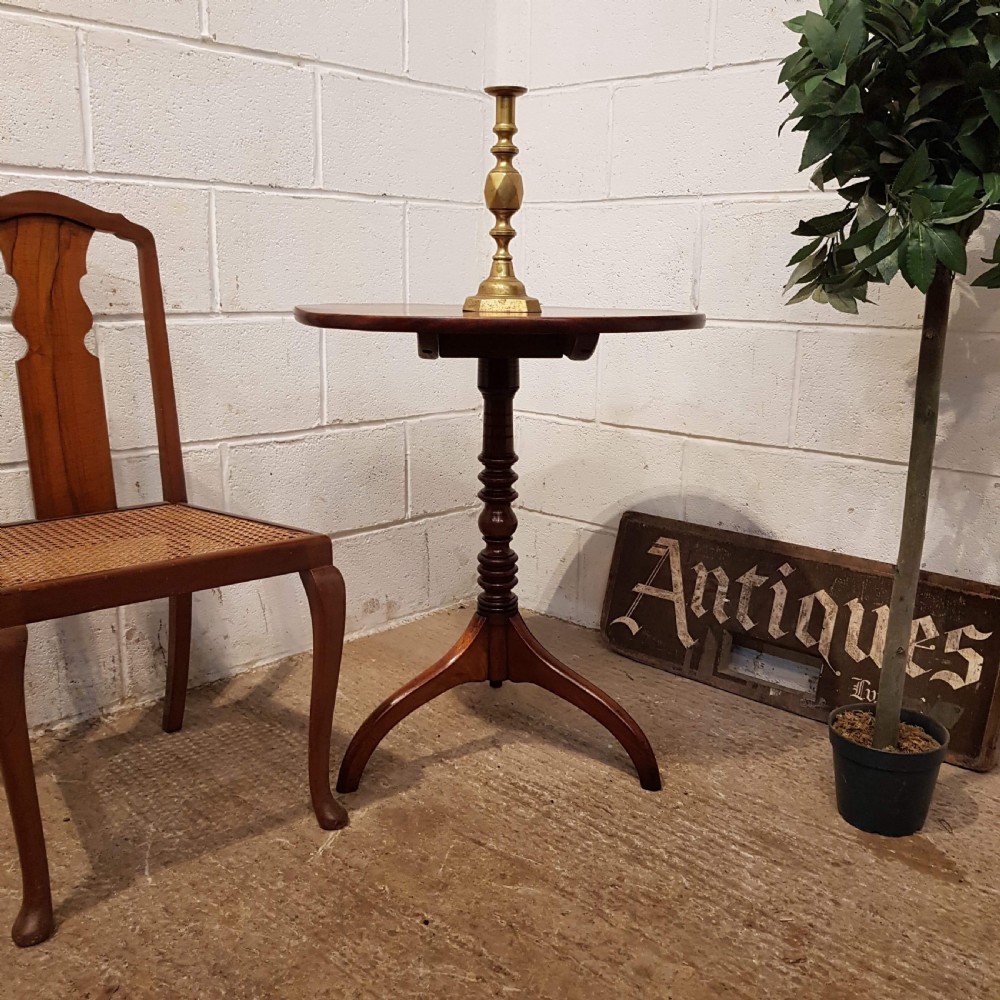 ANTIQUE REGENCY MAHOGANY TILT TOP CIRCULAR TRIPOD  TABLE C1820 View VII