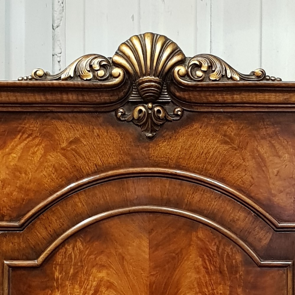 ANTIQUE BURR WALNUT TRIPLE WARDROBE C1920 View IV