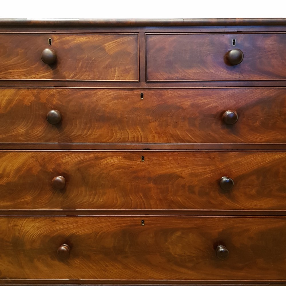 ANTIQUE REGENCY MAHOGANY CHEST OF DRAWERS C1820 View III