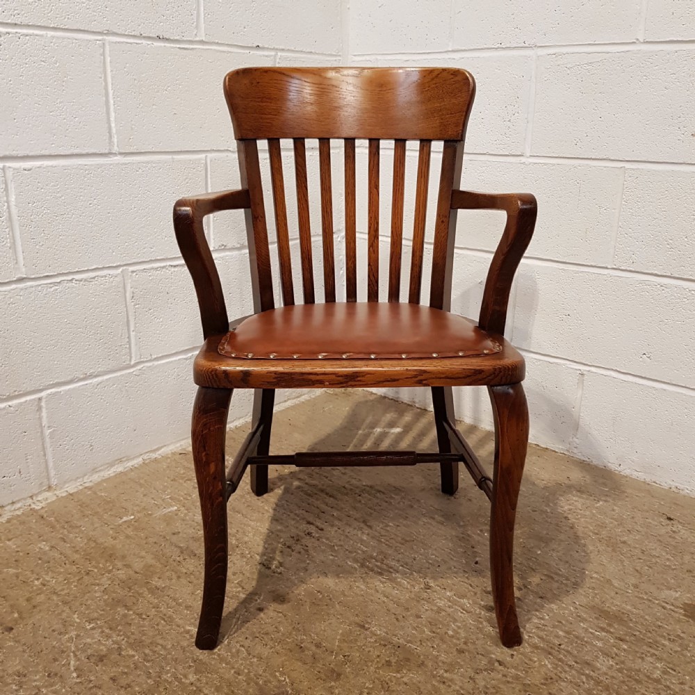 ANTIQUE EDW@RDIAN OAK DESK CHAIR C1900 View IV