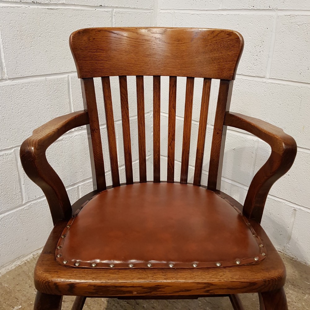 ANTIQUE EDW@RDIAN OAK DESK CHAIR C1900 View VI