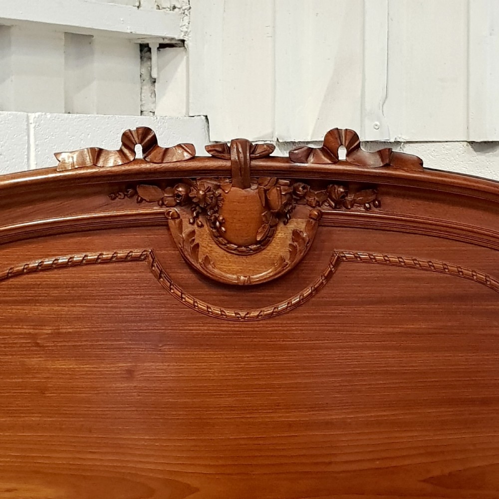 ANTIQUE LATE 19TH CENTURY FRENCH BOISERIE WALNUT DOUBLE BED C1890 View II