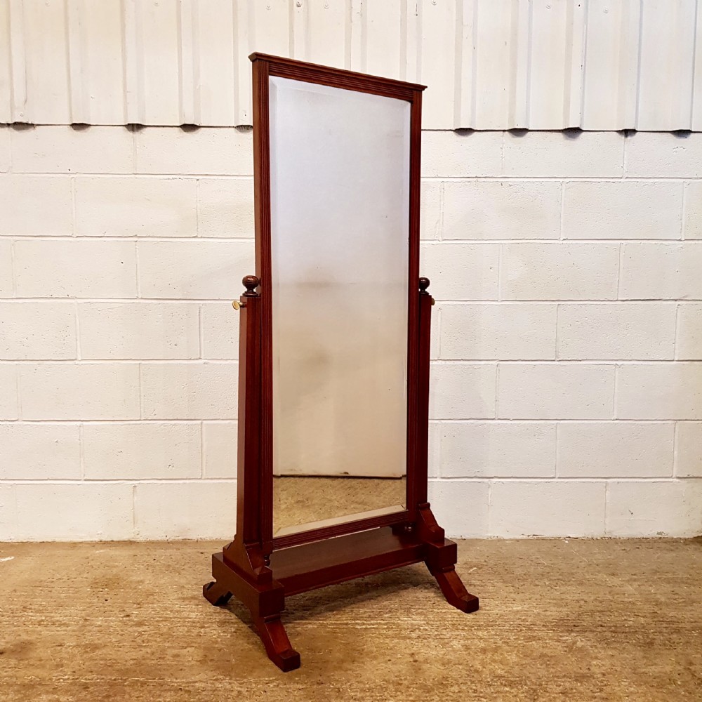 ANTIQUE WILLIAM 1V MAHOGANY CHEVAL MIRROR C1830 View III