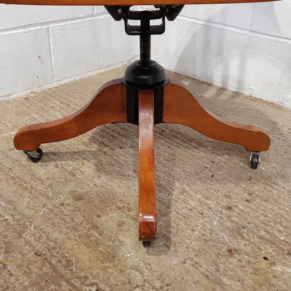ANTIQUE EDWARDIAN OAK SWIVEL DESK CHAIR C1900 View IV