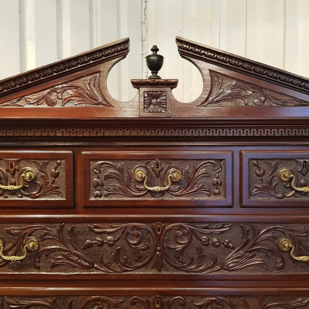 ANTIQUE REGENCY MAHOGANY CARVED CHEST ON CHEST C1820 View VI