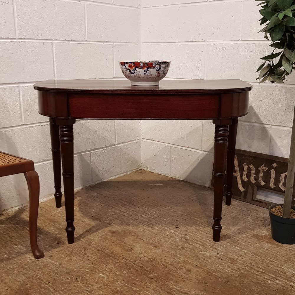 ANTIQUE REGENCY MAHOGANY ‘ D ‘ END SIDE TABLE c1820