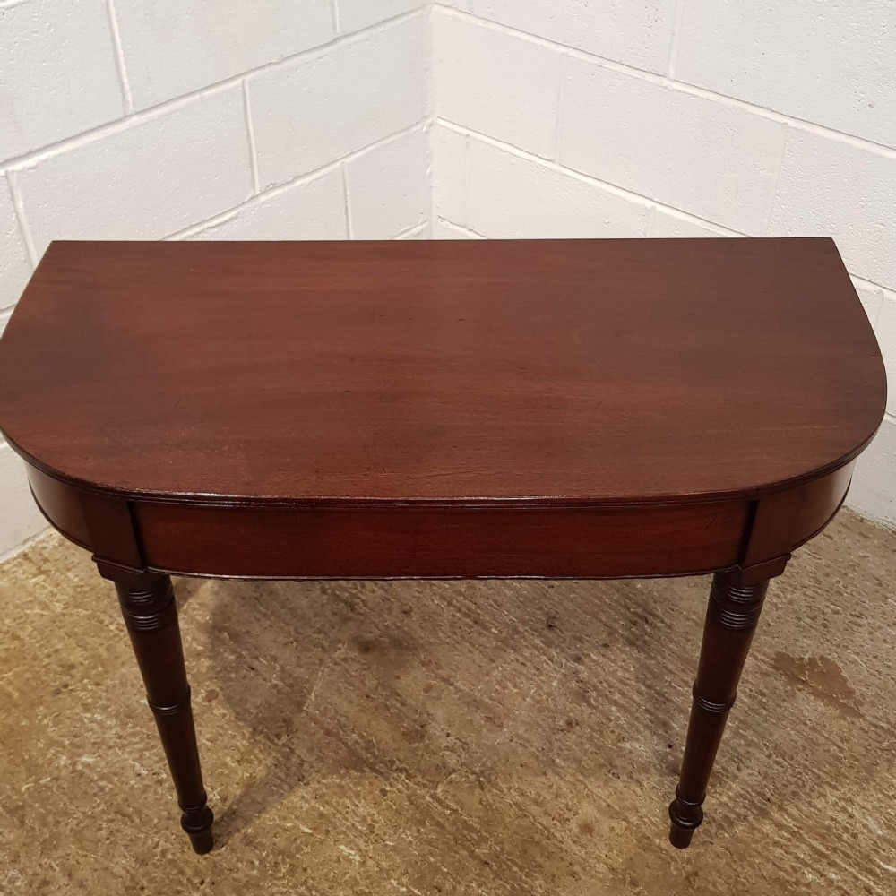 ANTIQUE REGENCY MAHOGANY ‘ D ‘ END SIDE TABLE c1820 View IV