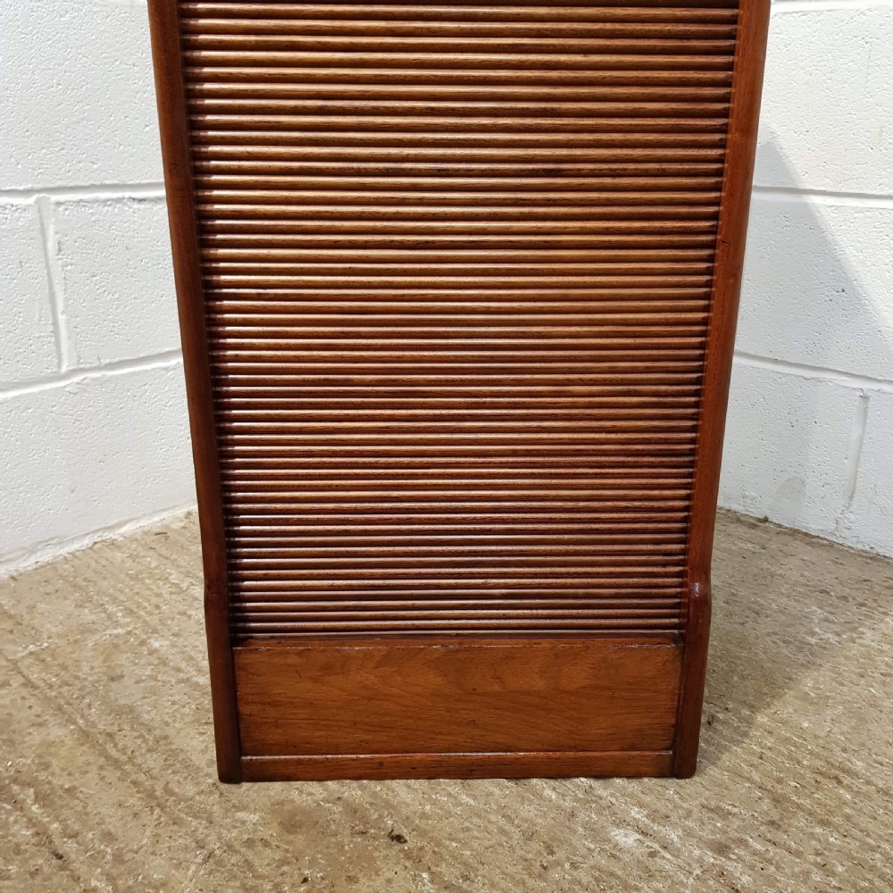 ANTIQUE EDWARDIAN MAHOGANY TAMBOR FRONT CABINET C1900 View VI
