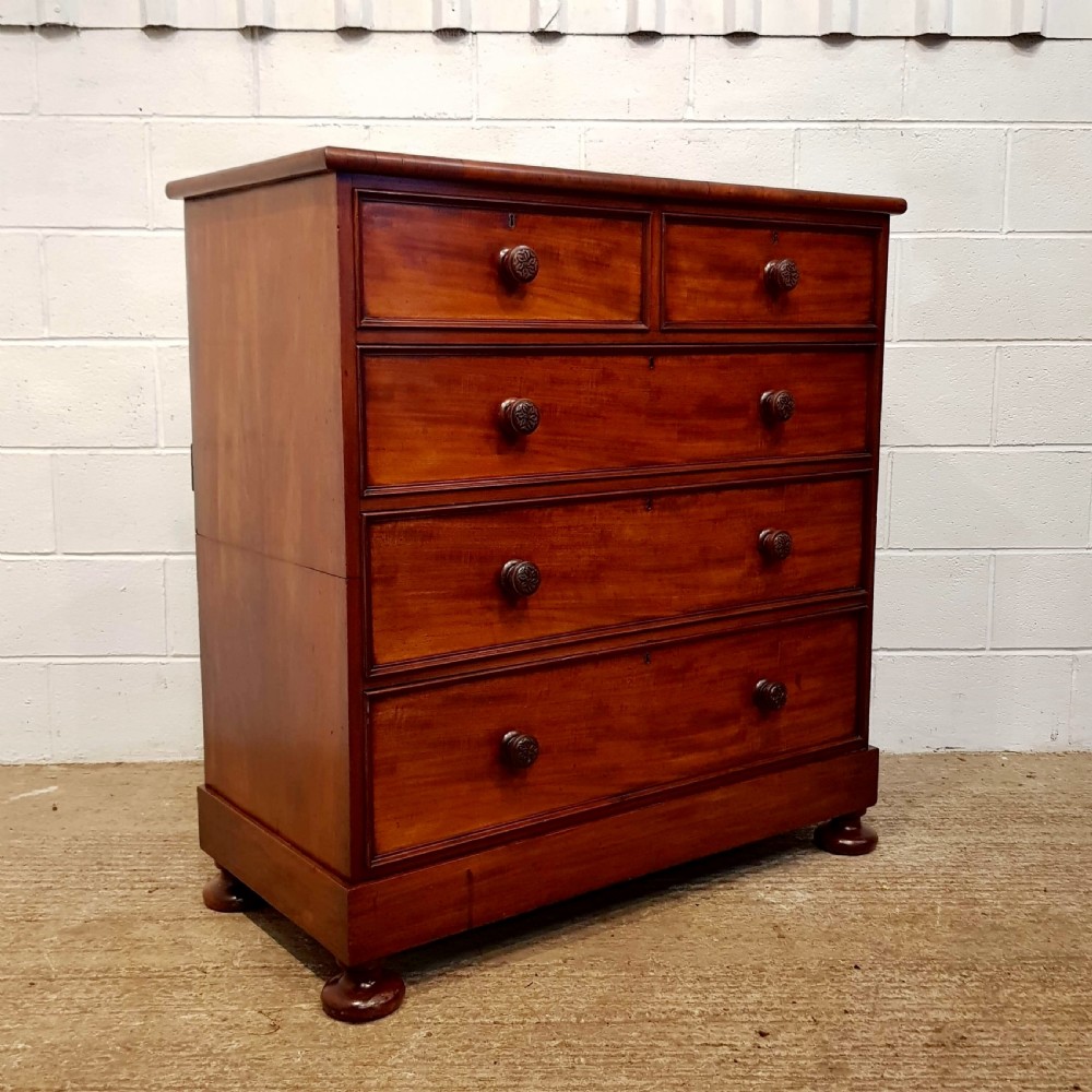 ANTIQUE VICTORIAN. AHOGANY CHEST OF DRAWERS C1880 View III