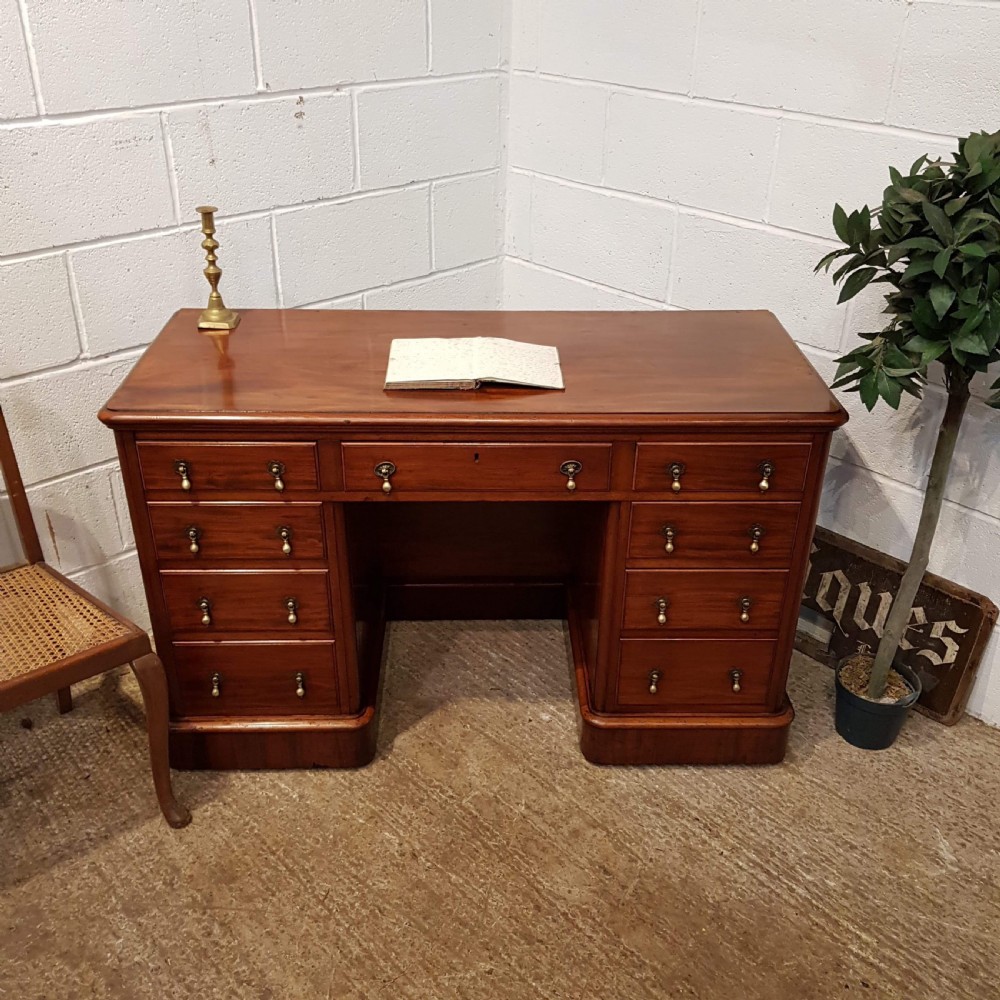 ANTIQUE VICTORIAN MAHOGANY PEDESTAL DESK C1880 View V