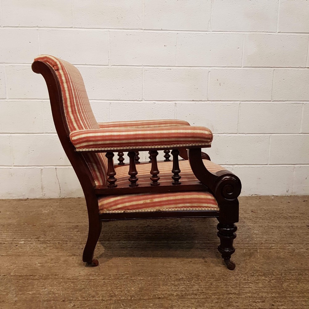 ANTIQUE VICTORIAN MAHOGANY SHOW FRAME ARMCHAIR C1880 View II