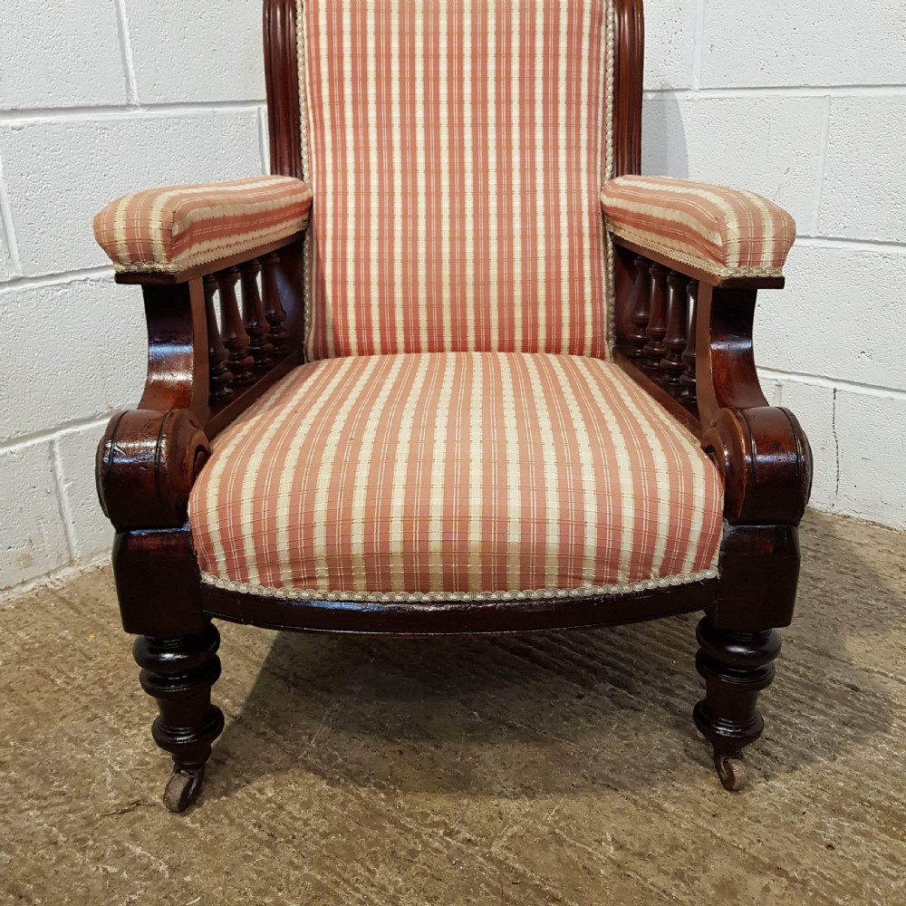 ANTIQUE VICTORIAN MAHOGANY SHOW FRAME ARMCHAIR C1880 View VIII