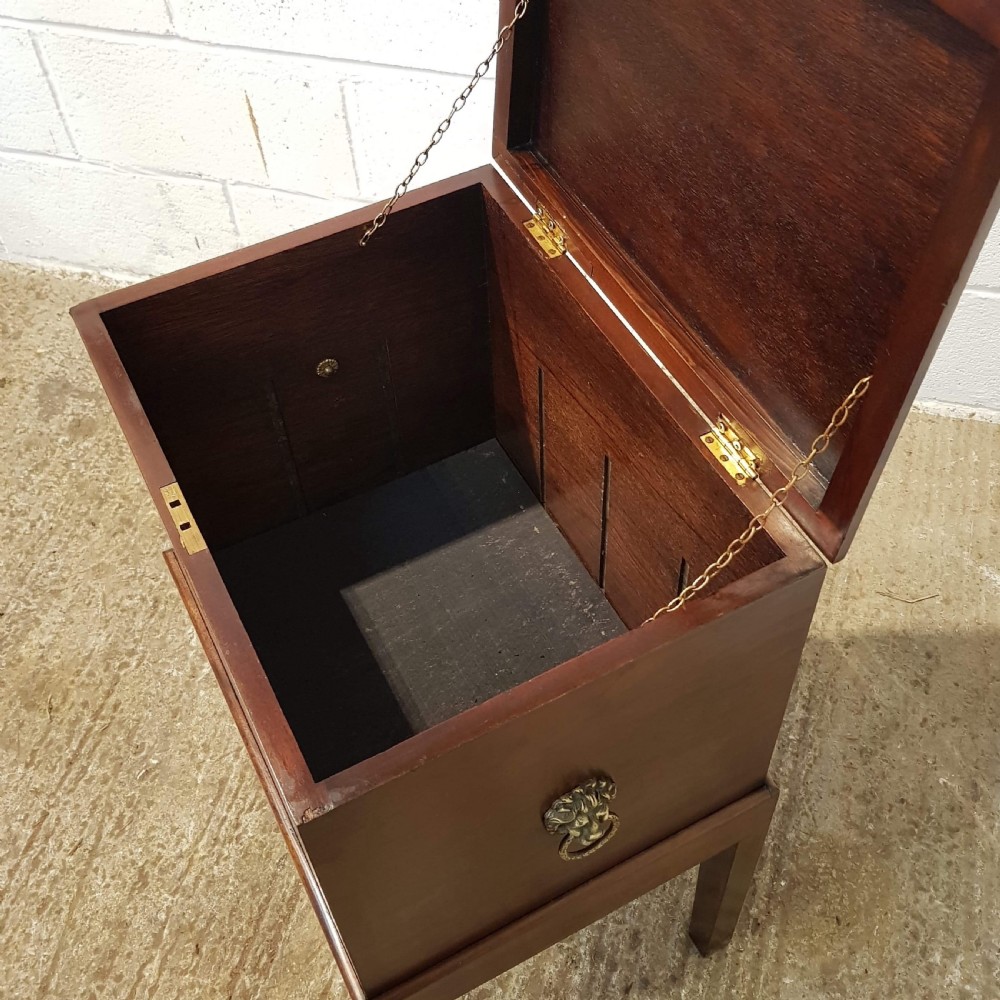 ANTIQUE EDWARDIAN INLAID MAHOGANY WINE COOLER BOX ON STAND C1900 View IV