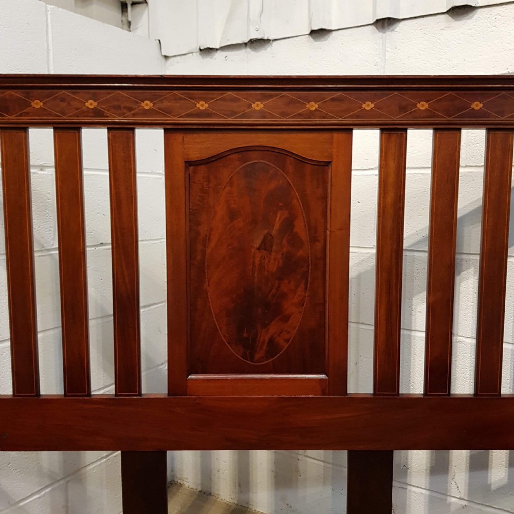 ANTIQUE EDWARDIAN MAHOGANY INLAID KING SIZE BED C1900 View III