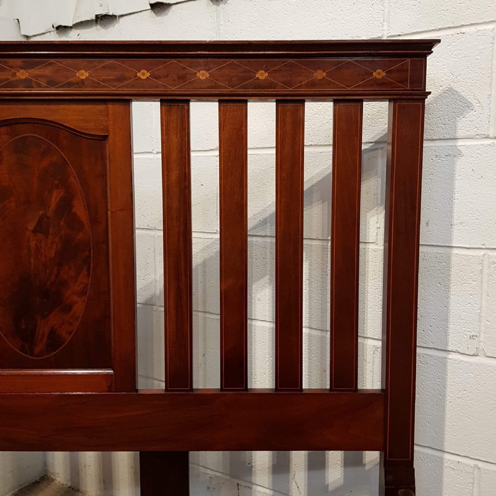 ANTIQUE EDWARDIAN MAHOGANY INLAID KING SIZE BED C1900 View VII