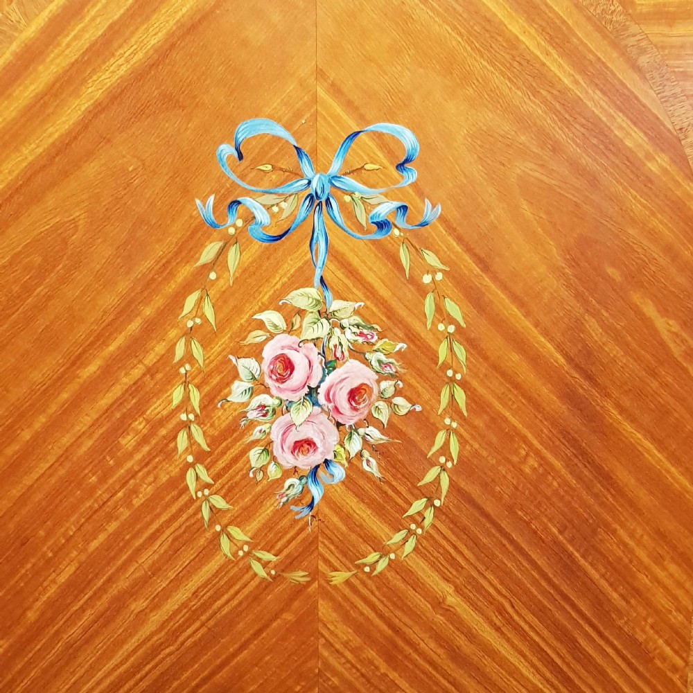ANTIQUE SATINWOOD DOUBLE WARDROBE WITH ORIGINAL PAINT WORK C1920 View VI