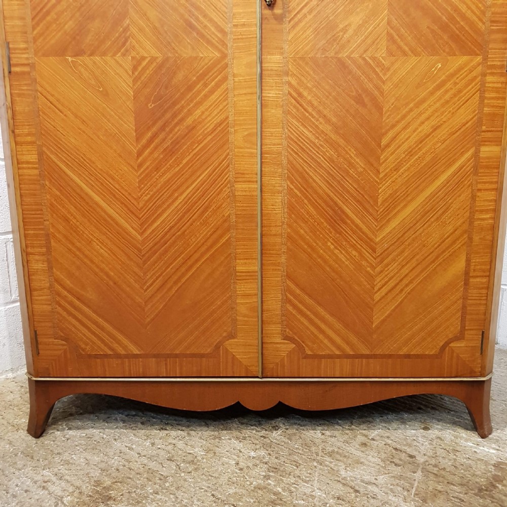 ANTIQUE SATINWOOD DOUBLE WARDROBE WITH ORIGINAL PAINT WORK C1920 View VIII