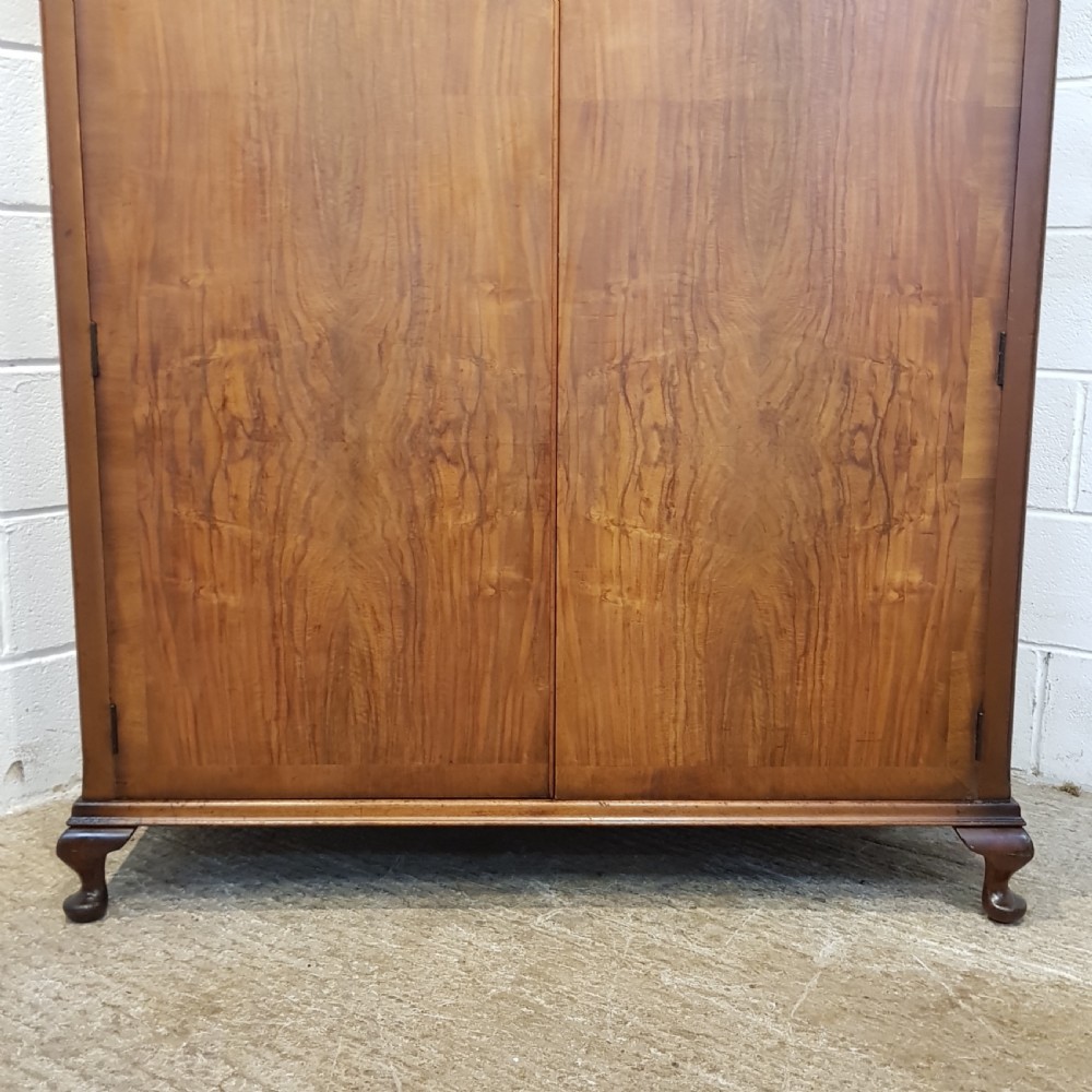 ANTIQUE WALNUT DOUBLE WARDROBE C1920 View II